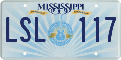 MS license plate LSL117