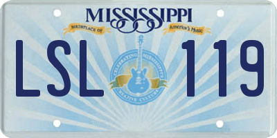 MS license plate LSL119