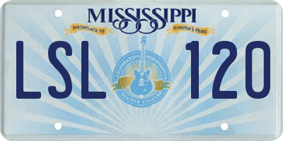 MS license plate LSL120