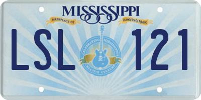 MS license plate LSL121