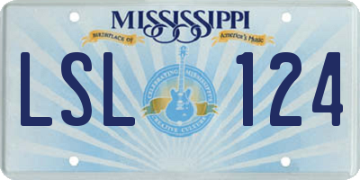MS license plate LSL124