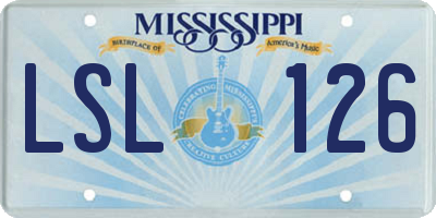 MS license plate LSL126