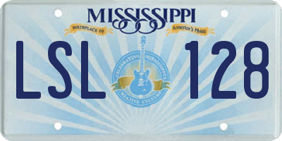 MS license plate LSL128