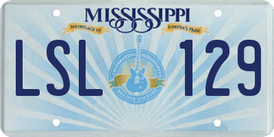 MS license plate LSL129