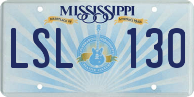MS license plate LSL130