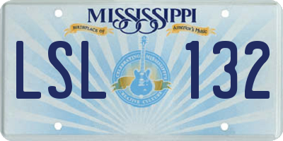 MS license plate LSL132