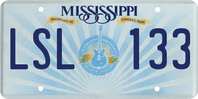 MS license plate LSL133