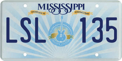 MS license plate LSL135