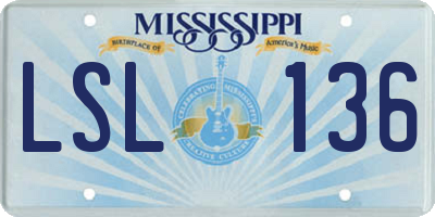 MS license plate LSL136
