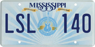 MS license plate LSL140