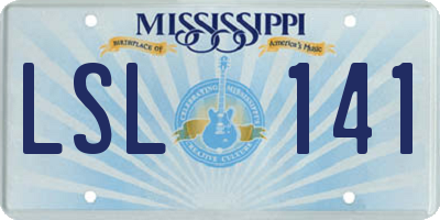 MS license plate LSL141