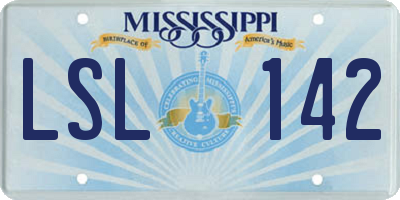 MS license plate LSL142