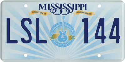 MS license plate LSL144