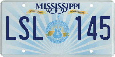 MS license plate LSL145