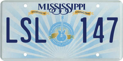 MS license plate LSL147