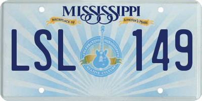 MS license plate LSL149