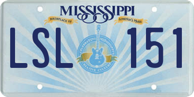 MS license plate LSL151