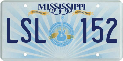 MS license plate LSL152