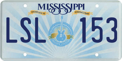 MS license plate LSL153
