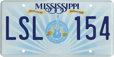 MS license plate LSL154