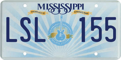 MS license plate LSL155