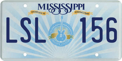 MS license plate LSL156