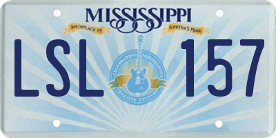 MS license plate LSL157