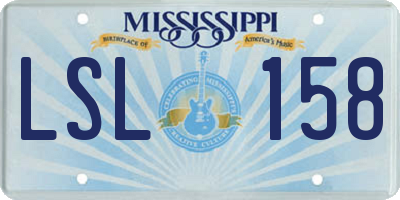 MS license plate LSL158