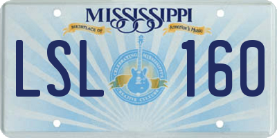 MS license plate LSL160