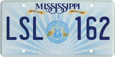 MS license plate LSL162