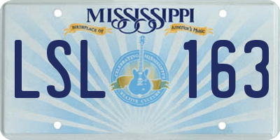 MS license plate LSL163