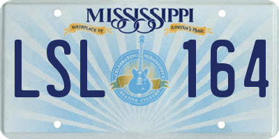 MS license plate LSL164