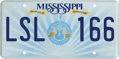 MS license plate LSL166