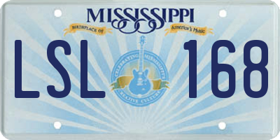 MS license plate LSL168