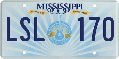 MS license plate LSL170