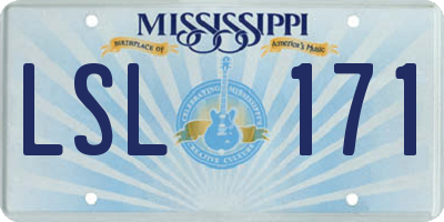 MS license plate LSL171