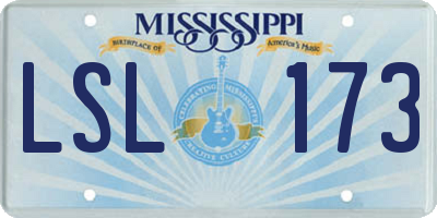 MS license plate LSL173