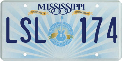 MS license plate LSL174