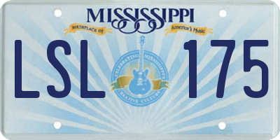 MS license plate LSL175