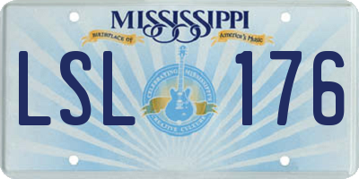 MS license plate LSL176