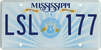 MS license plate LSL177
