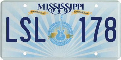 MS license plate LSL178