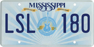 MS license plate LSL180