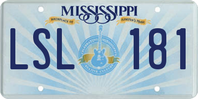 MS license plate LSL181