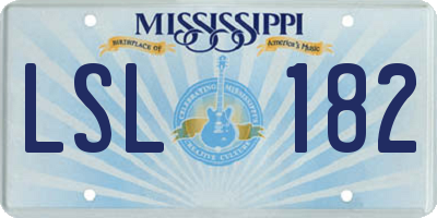 MS license plate LSL182