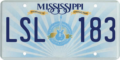 MS license plate LSL183