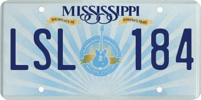 MS license plate LSL184