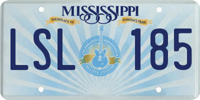 MS license plate LSL185