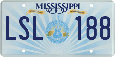 MS license plate LSL188