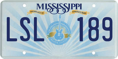 MS license plate LSL189